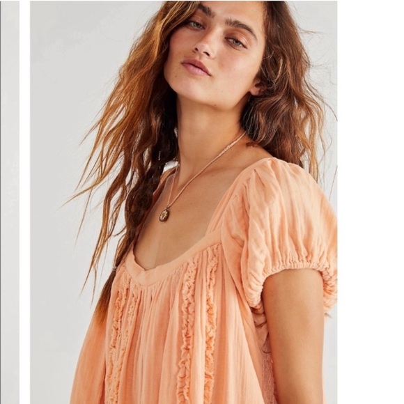 NWT FREE PEOPLE  🍑 Angele Gauzy babydoll mini dress - Picture 10 of 10